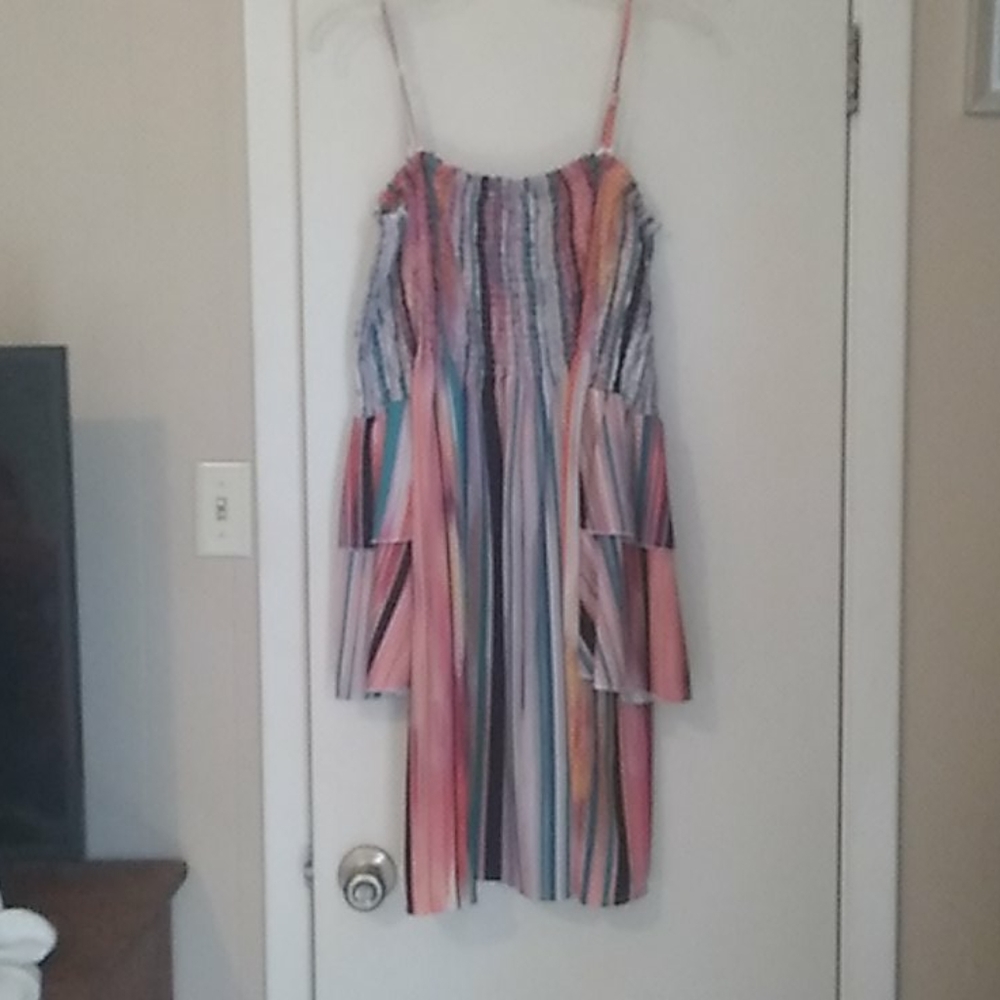 Spaghetti strap off the shoulder summer dress